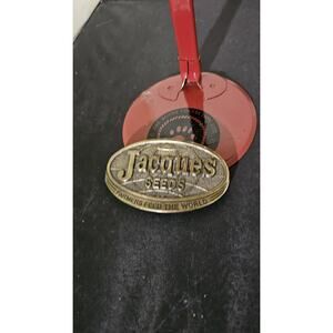 JACQUES SEEDS FARMERS FEED THE WORLD LIMITED ED. VINTAGE 1977 BELT BUCKLE USA